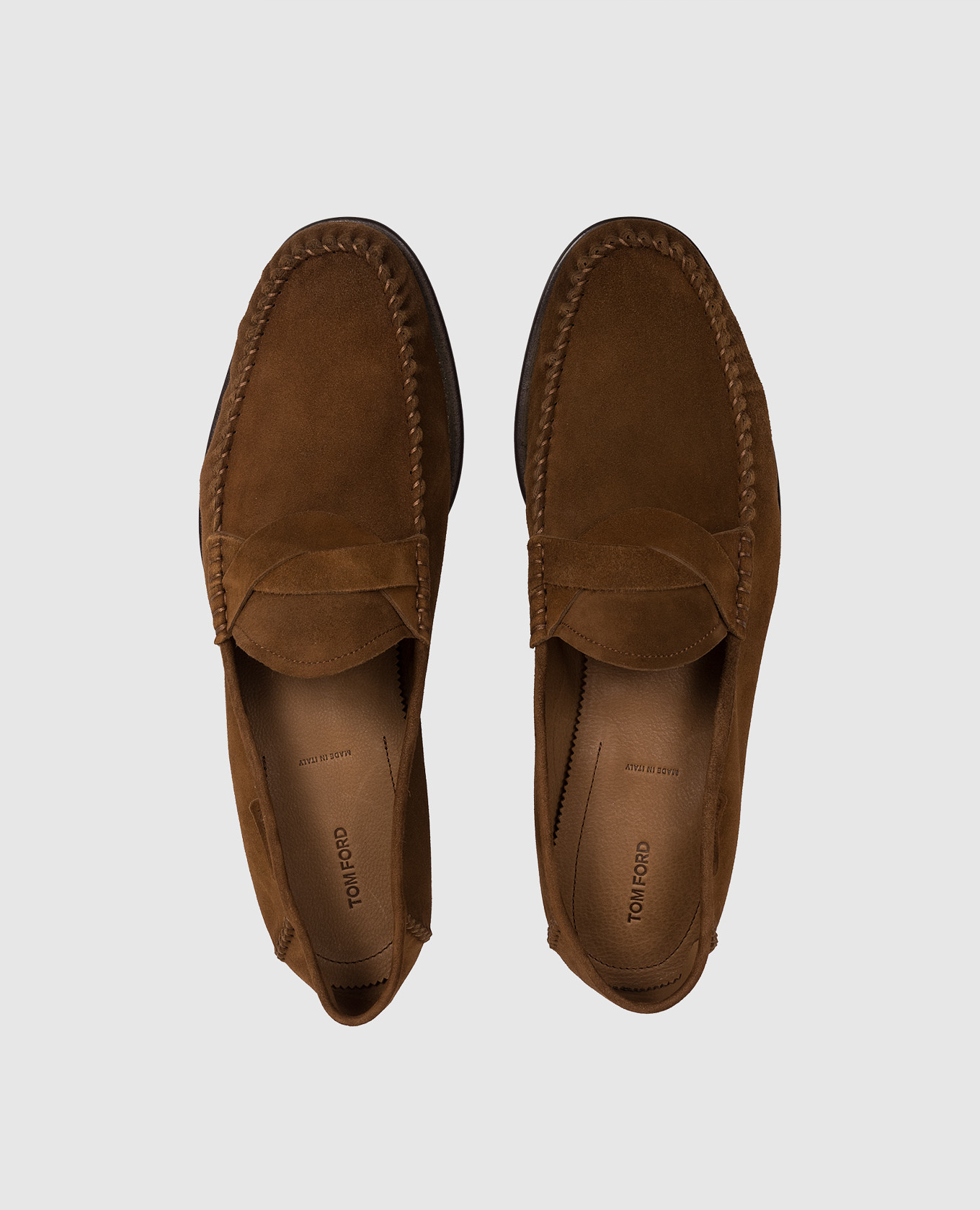 Brown suede loafers with logo Tom Ford 4