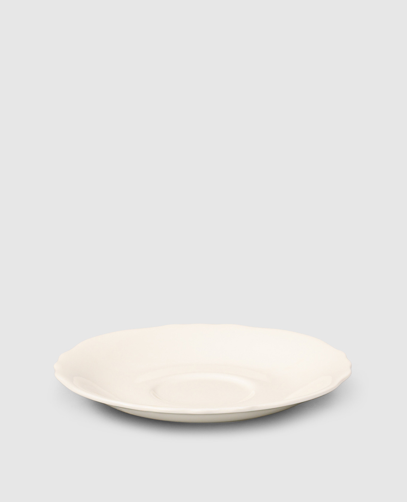 White porcelain saucer for teacup Burano