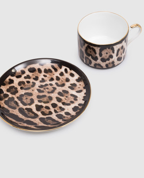 Dolce&Gabbana Leopard print porcelain tea cup and saucer set TC0093TCA71