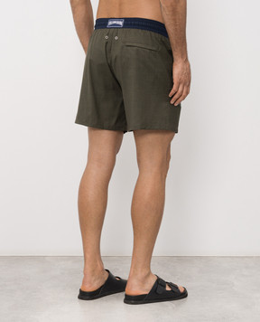 Vilebrequin Super 120's Khaki Merino Wool Swim Shorts MGUU3L49