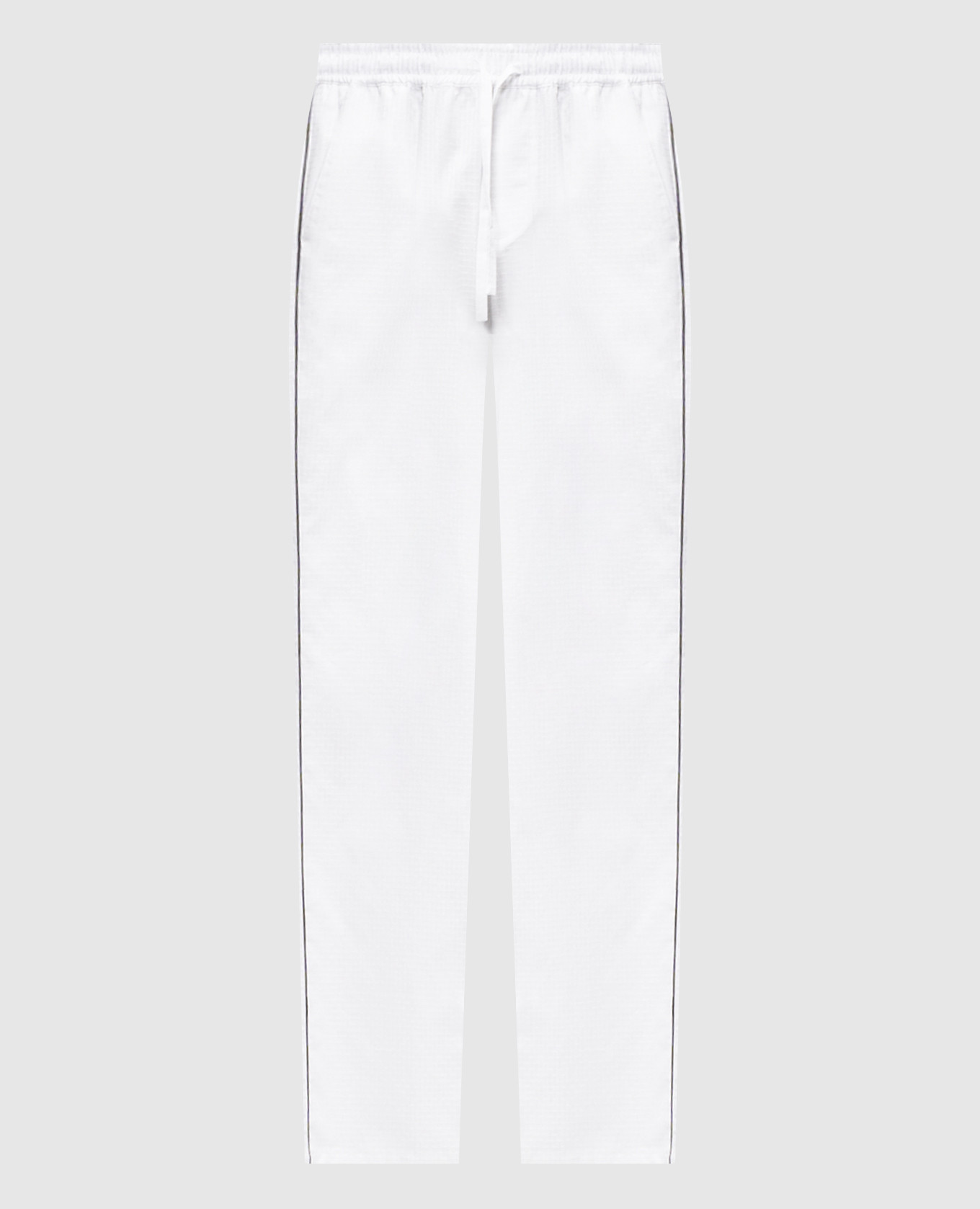 Pantalon blanc à motifs tissés style pyjama