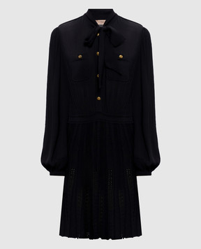 Twinset Black shirt dress with textured pattern 262TP3081