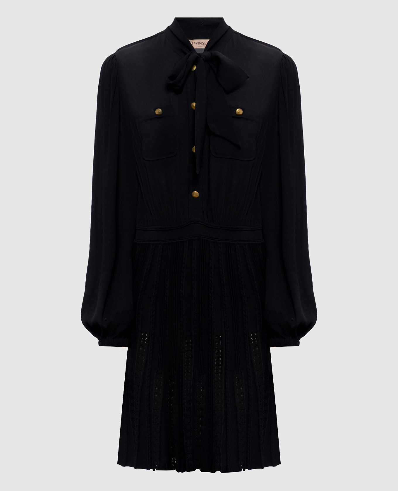 Black shirt dress with textured pattern