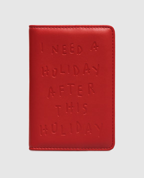 Max & Co Red passport cover with logo MCLCOLMO