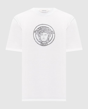 Versace White T-shirt with Medusa emblem 10264521A18773