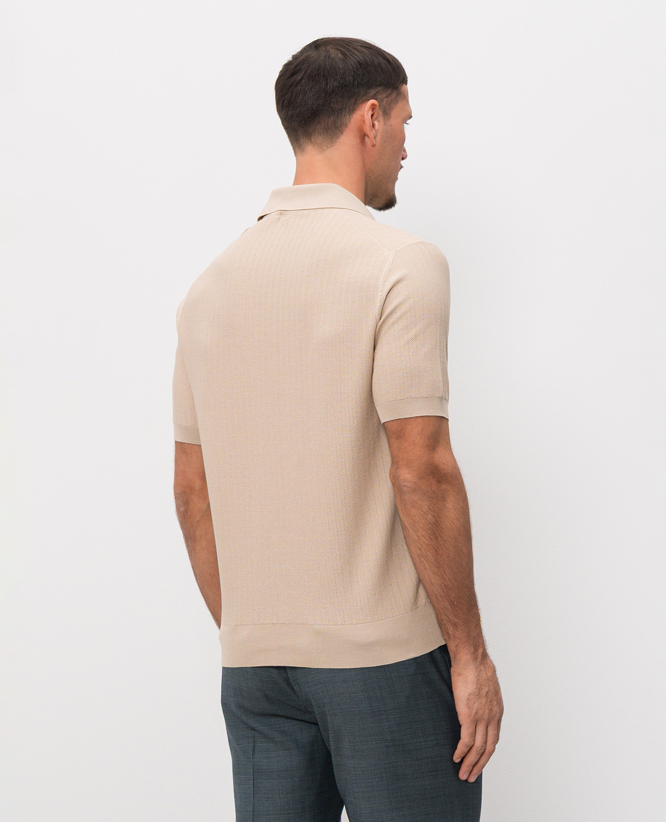 

Beige short-sleeved shirt with silk Stefano Ricci