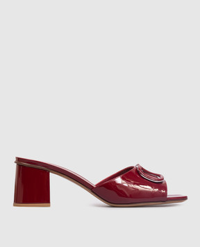 Valentino Burgundy patent leather mules with emblem 8W2S0HA6TMK