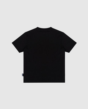 Palm Angels Children's black T-shirt with branded print PBAA003S26JER008