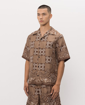 AMIRI Brown printed silk shirt AMTOSH1203