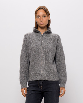 Peserico Gray cardigan with wool S99532F05B9202