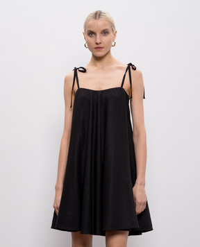 Twinset Black mini dress with linen 261TF2101