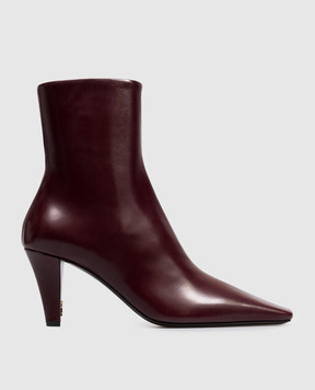 Saint Laurent Burgundy leather ankle boots JILL 806671AAEHW