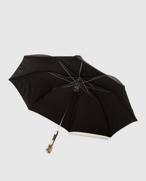 Pasotti Brown folding umbrella Horse OMITUO64SRASO67683W41