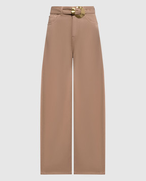 Twinset Beige jeans with a belt 261TP2161