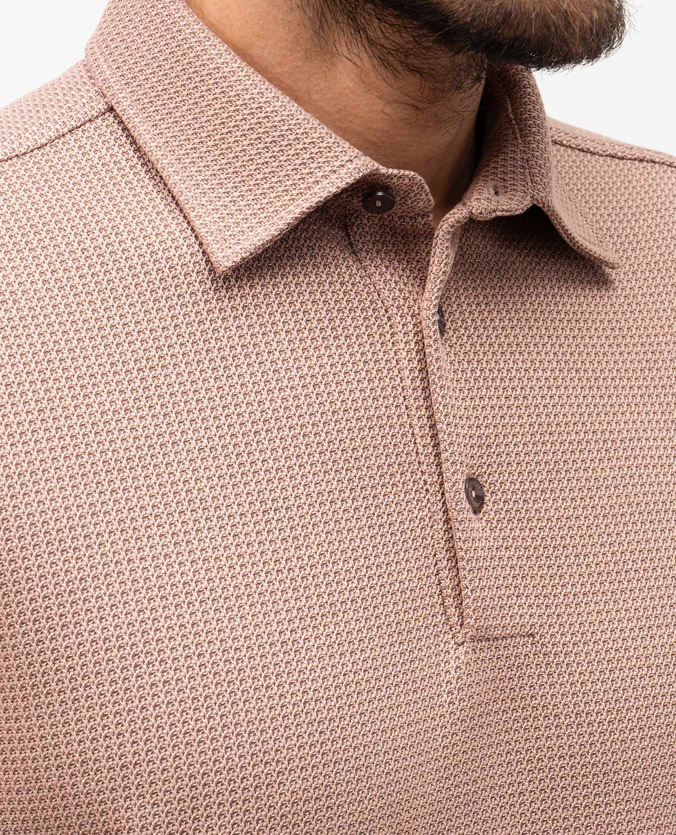 

Brown polo shirt with linen and silk pattern Agnona