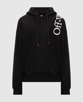 Off-White Black hoodie with contrast logo 44MBB085F26F00O