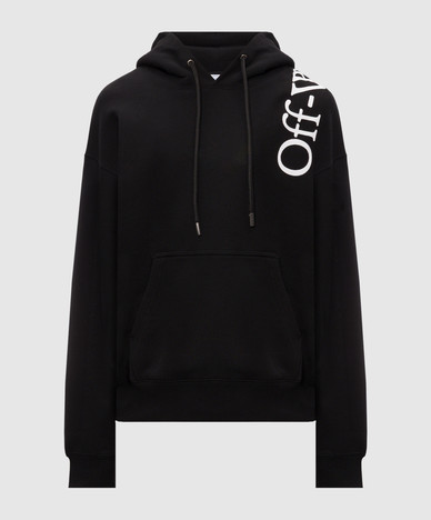 Black hoodie with contrast logo