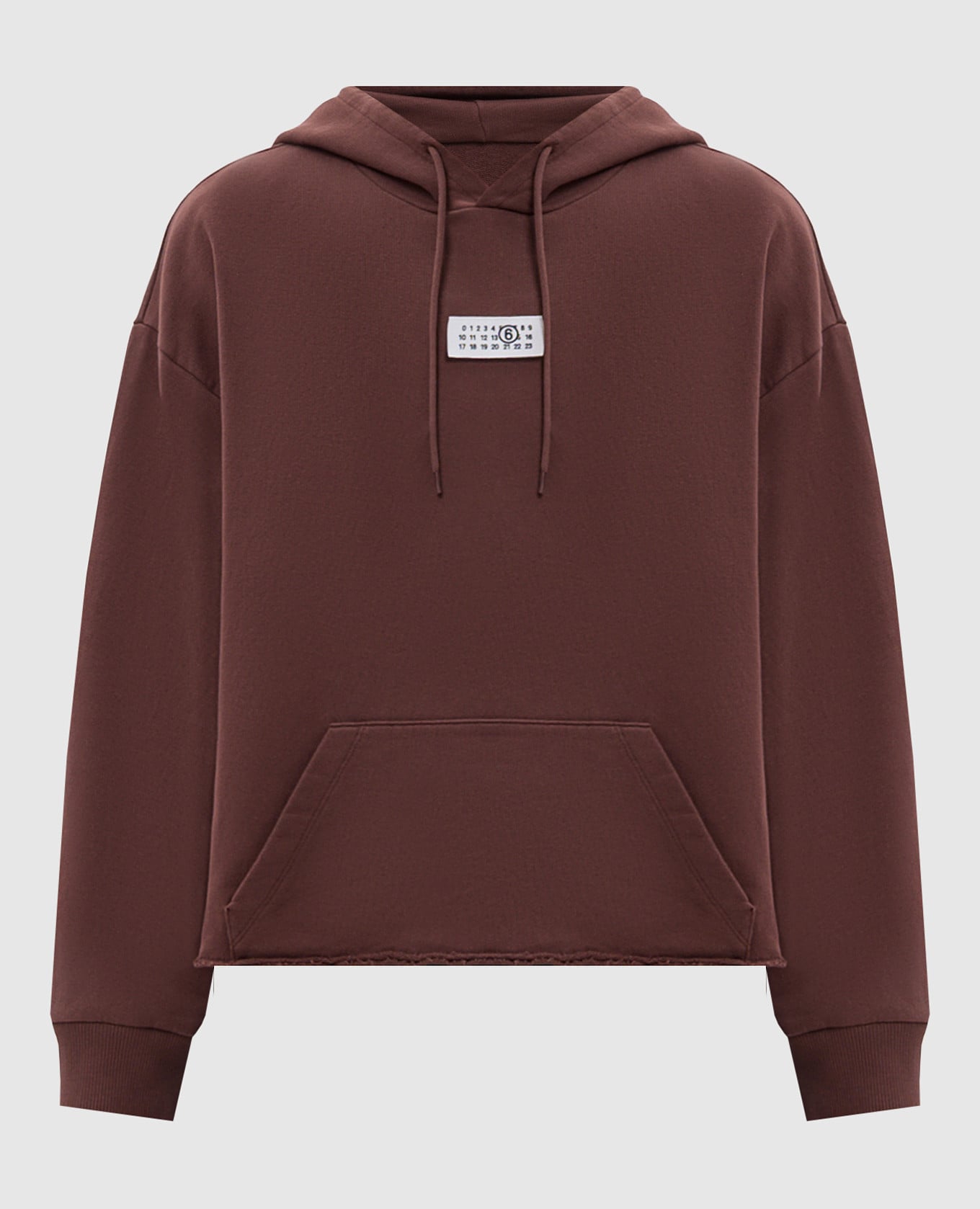 Brown hoodie with logo patch