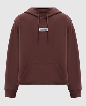 Maison Margiela MM6 Brown hoodie with logo patch S52GU0235M25025
