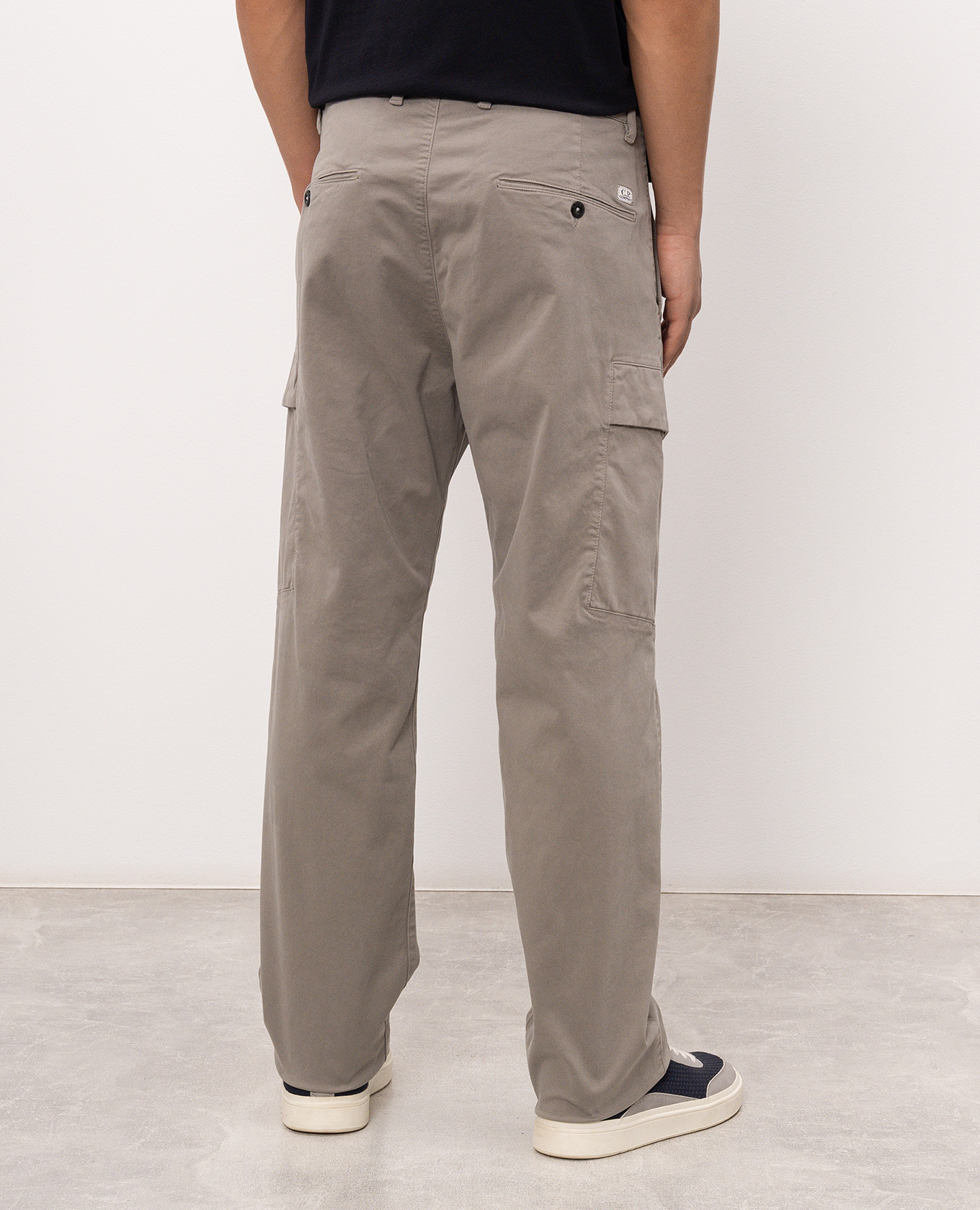 Khaki cargo pants with logo patch C.P. Company 4