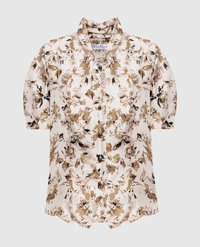 Max Mara Green printed silk blouse MXMLEALE