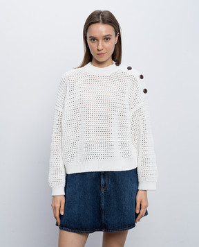Brunello Cucinelli White openwork jumper M89302610