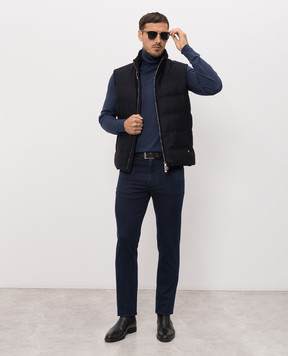 Tom Ford Blue cashmere and silk turtleneck KRL054YMK073