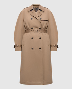 Brunello Cucinelli Beige trench coat with monil chain ML5979963P