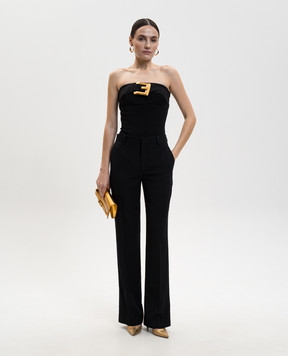 Balmain Black wool pants GF1PN220WC09