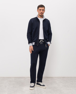 Doriani Cashmere Blue sports jacket with contrast cuffs 846J29LUNJ29CO