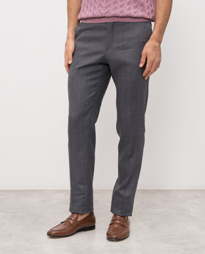 Stefano Ricci Gray wool and linen pants M1T0220000LW001Q