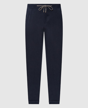Marco Pescarolo Blue wool and silk pants CARACCIOLO5428