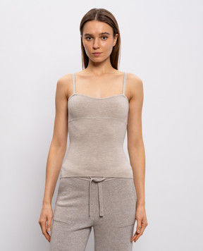 Max Mara Beige melange EPICA top with wool MXMEPICA