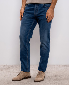 Brunello Cucinelli Blue jeans with embroidered emblem M283PD3210