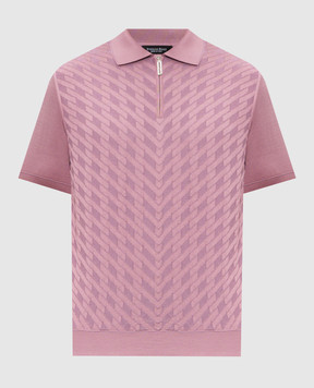 Stefano Ricci Pink polo shirt with geometric silk pattern K818115P31F26281