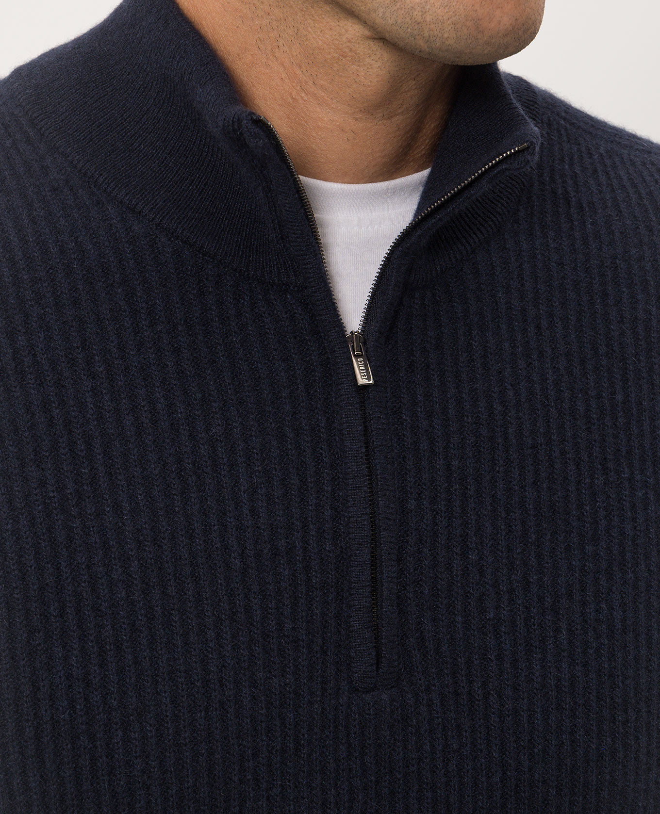 Blue cashmere jumper with zipper Peserico 5