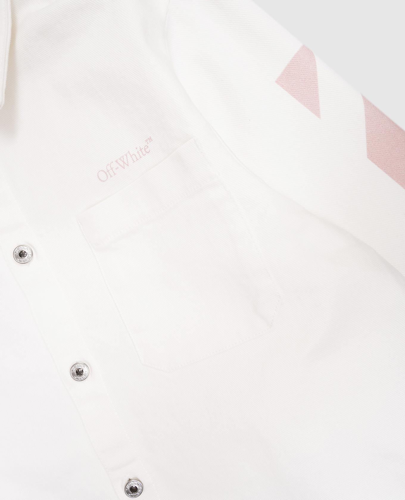 Children's white denim shirt with logo print Off-White 3