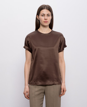 Brunello Cucinelli Brown blouse with silk M0C59DE310