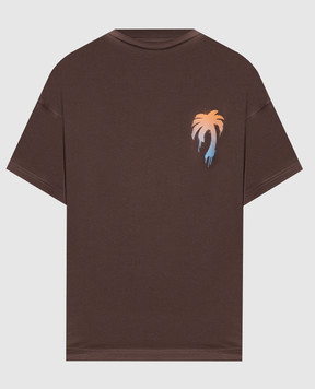 Palm Angels Brown T-shirt I Love PA PMAA10BS26JER003