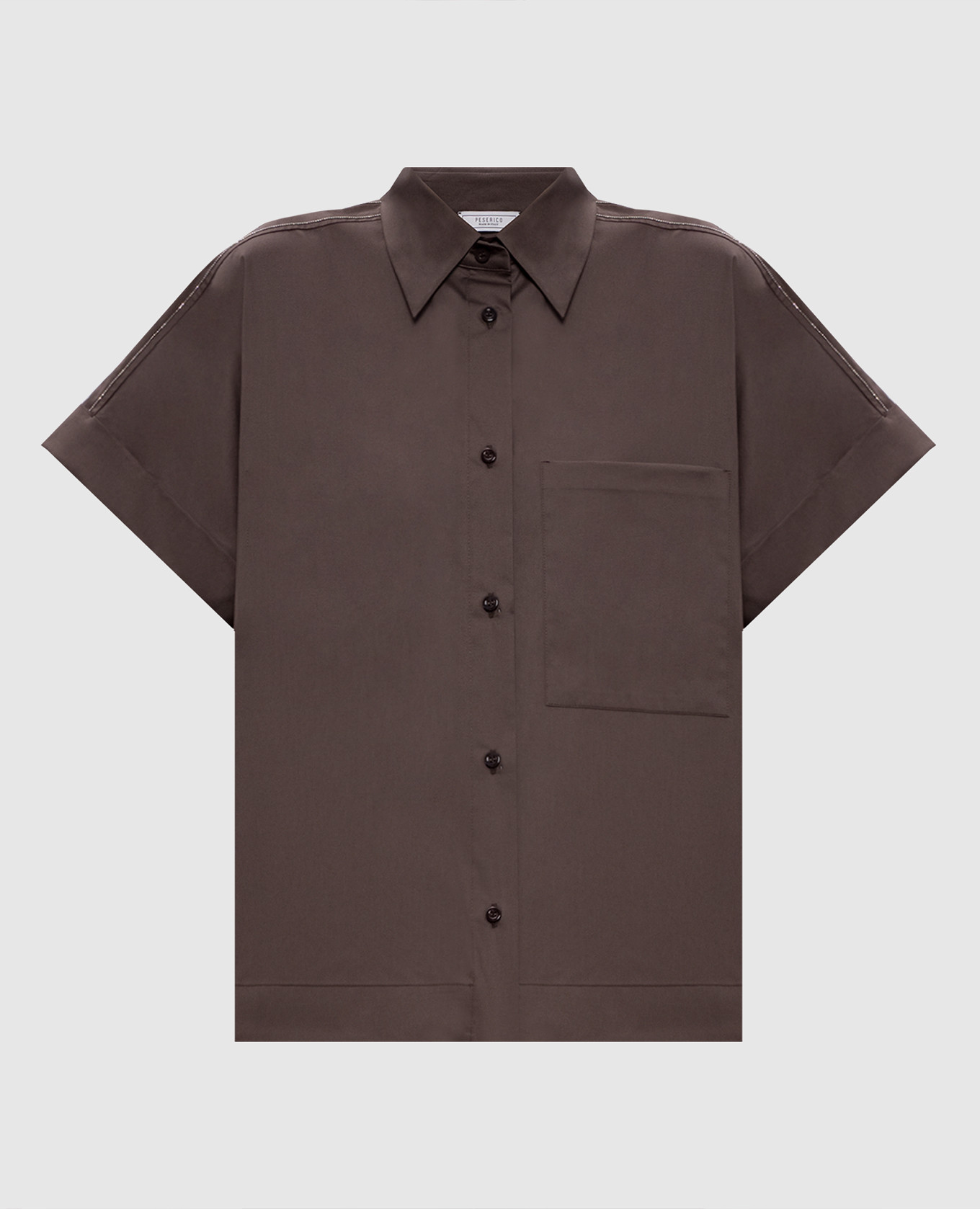 Brown shirt with lapels