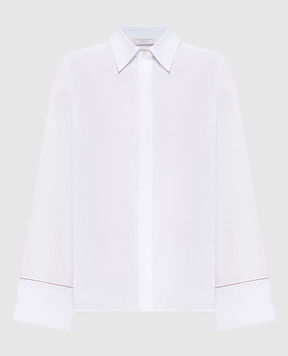 Peserico White shirt with a monil chain S06992B8924