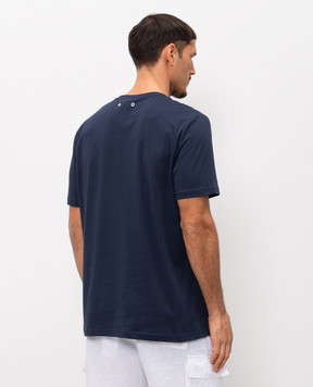 Vilebrequin Titan blue t-shirt with embroidered emblem TTNU0P00