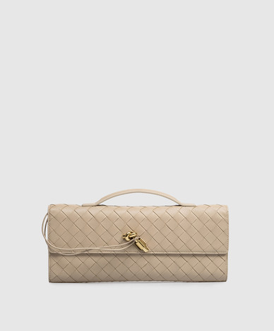 Andiamo beige leather clutch
