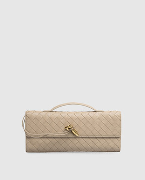 Bottega Veneta Andiamo beige leather clutch 741511VCPP3