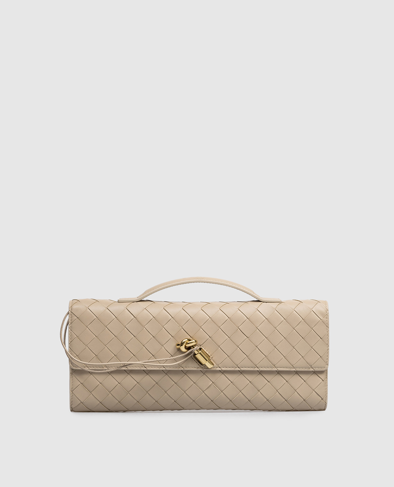 Andiamo beige leather clutch Bottega Veneta