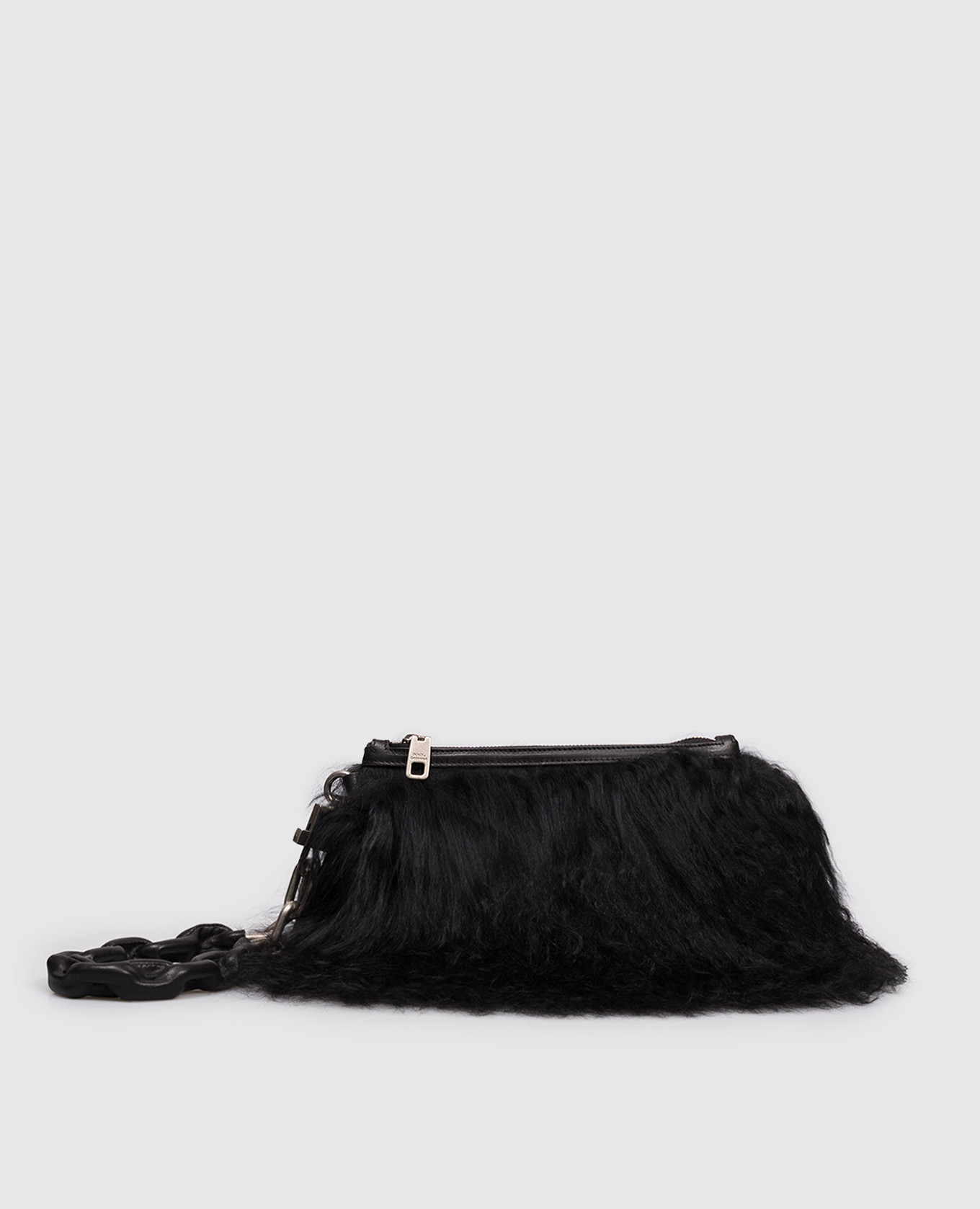 

Black leather clutch with fur Dolce&Gabbana