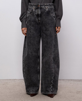 Brunello Cucinelli Gray checked jeans MP95PP4059