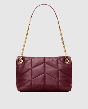 Saint Laurent Burgundy PUFFER leather messenger bag 5774751EL07