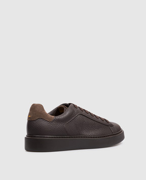 Doucal's Brown leather sneakers DU2852ALEXPF781