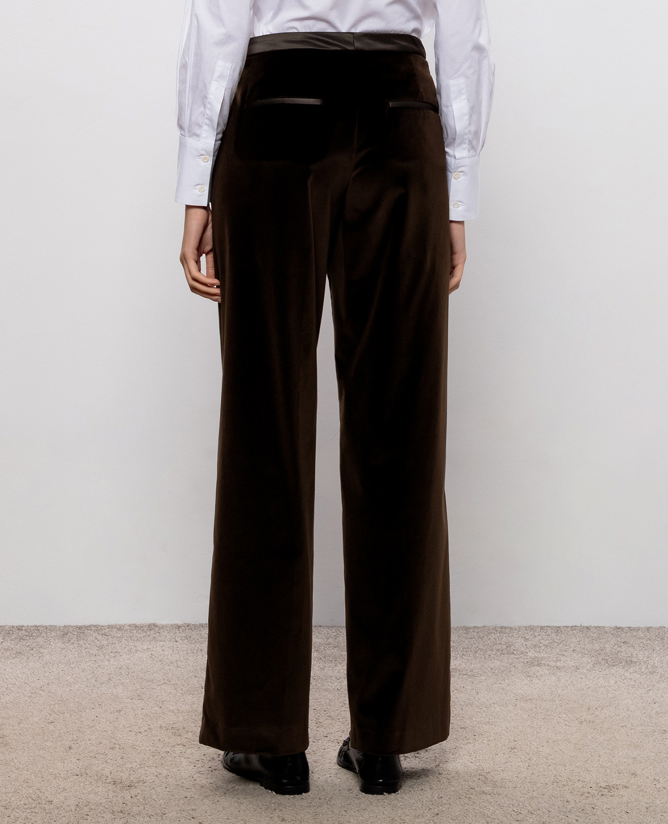 Dark brown velvet pants Peserico 4